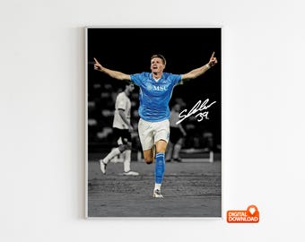 Scott McTominay Poster Calcio Calcio 1 Tela Arte da Parete Dipinti per Soggiorno Decorazione Casa 60 × 90 cm Unframe-style1