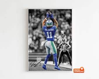 Jaxon Smith-Njigba Poster, signiertes Fußballplakat, digitaler Download