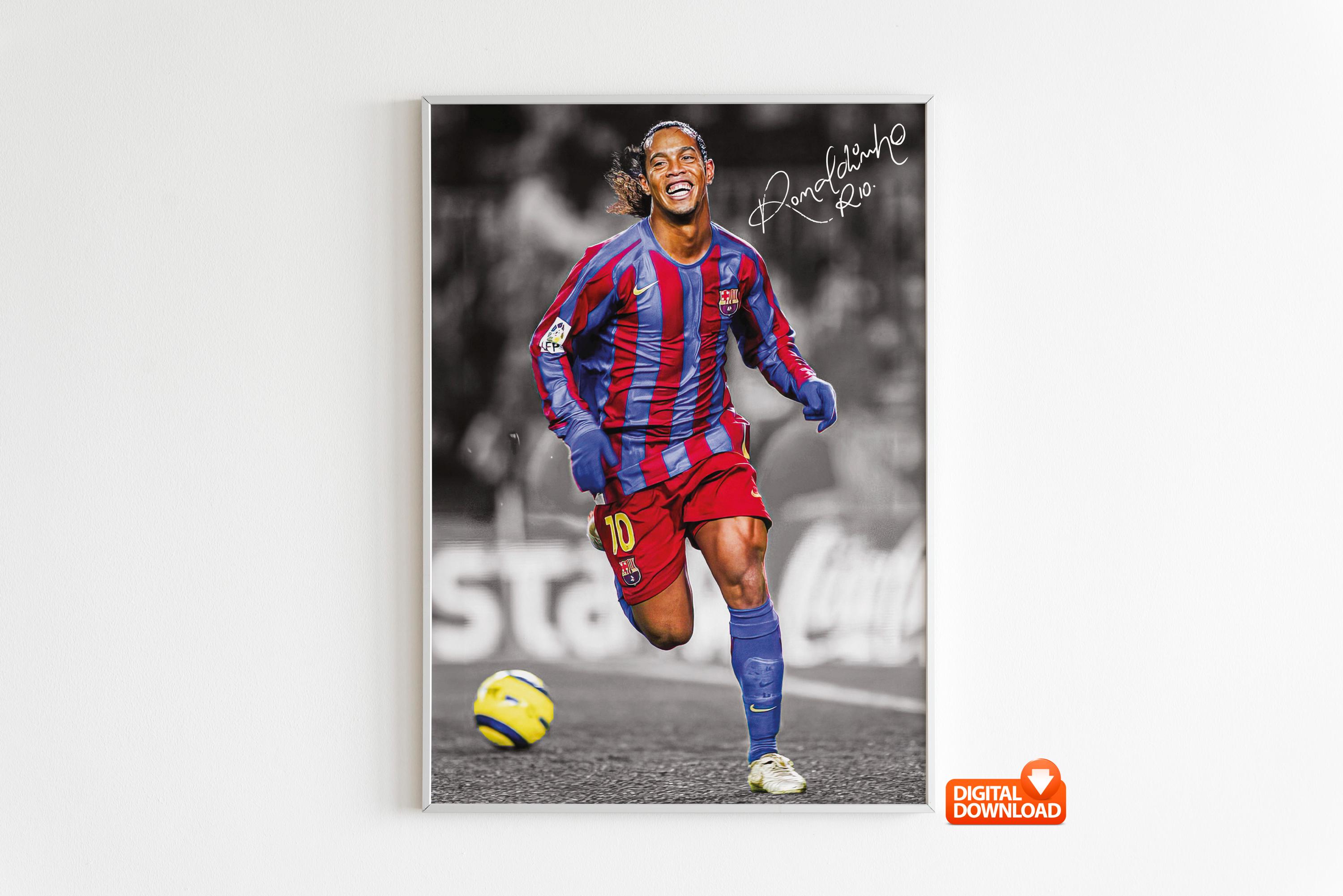 Affiche A4 Ronaldinho - Poster Premium Brillant - NEUF - Fabriqué UK