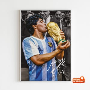Diego Maradona Poster, Legend Bedroom Decor, Wall Art, Home Decor, Sports Poster, Sports, Digital Download
