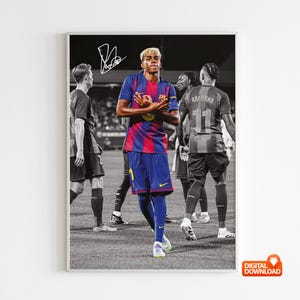 Lamine Yamal Poster Signed Football Poster, Wall Art, Home Decor, Sports Poster, Sports, Digital Download