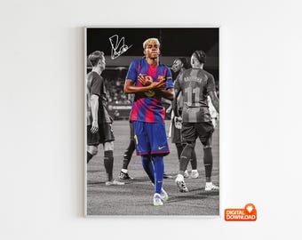 Lamine Yamal Poster signiertes Fußball Poster, digitaler Download