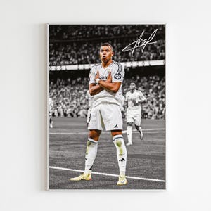 Kylian Mbappe Poster Signed Football Poster,  Digital Download