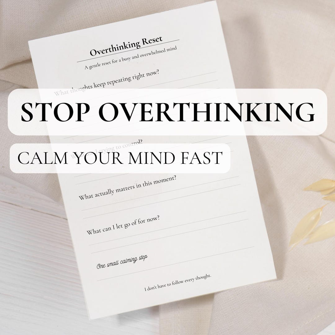 Overthinking Printable Worksheet | Calm Your Mind | Anxiety Relief ...