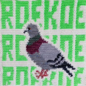 Koerende stadsduif, haakpatroon.