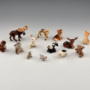 Micro Mini Woodland Animal figurines - HTF Hagen Renaker