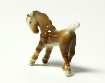 Antique German Horse Figurine - Porcelain Miniature - 1900s - Adorable and Tiny - Horse lovers delight