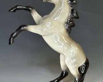 Skywalker Horse Figurine - Hagen Renaker Mini Ceramic Horse - Specialty line - Gray Rearing Stallion statue