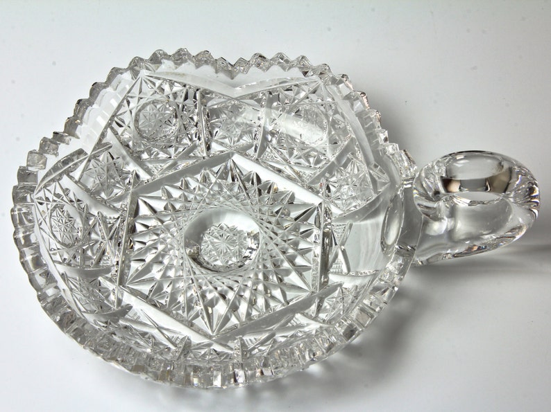 Antique Cut Glass Nappy Candy Dish American Brilliant Period Etsy