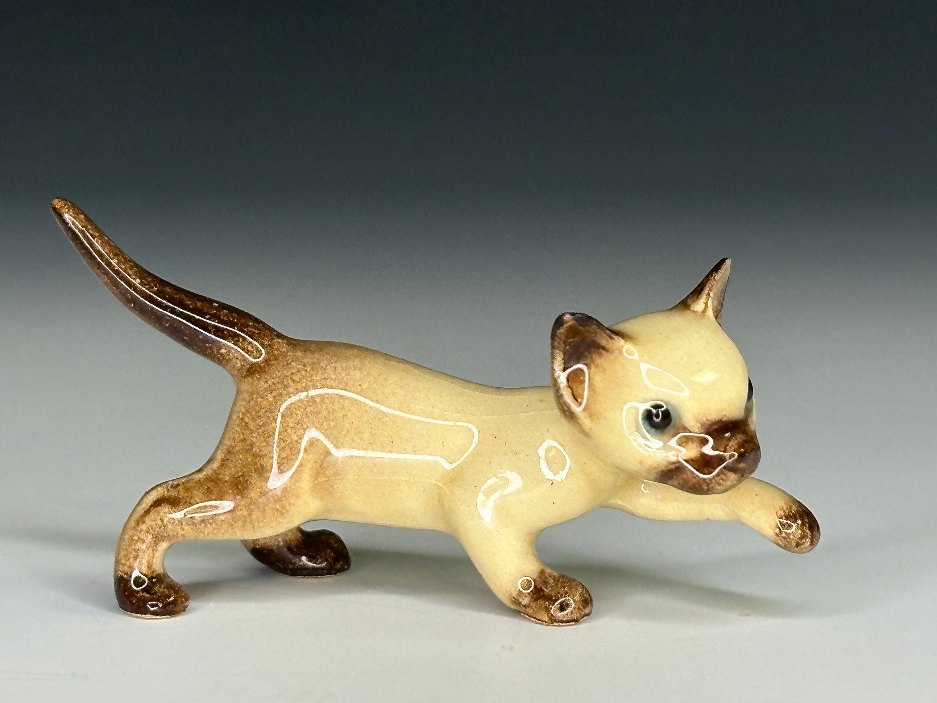 ヘイゲンリネカー　猫 ヘイゲンリネカー白黒親子ちゃん ミニチュア猫フィギュリン