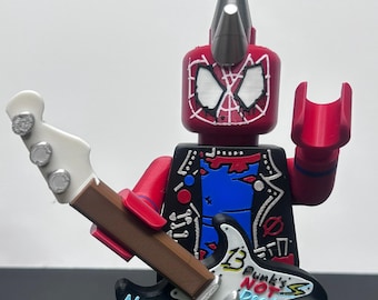 Spider-Punk Biggie Fig – Custom Spider-Verse Collectible with Guitar AFOL Display Piece