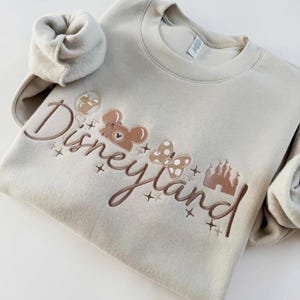 Disneyland Embroidered Crewneck Sweatshirt, Disneyland Coquette Hoodie, Disney Embroidered Shirt, Magic Kingdom, Disney Trip Shirt image 2