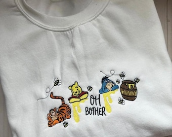 Embroidered Winnie the Pooh Oh Bother Sweatshirt, Disney Pooh Bear Shirt, Pooh And Friends Hoodie, Disneyland Family Trip Tee