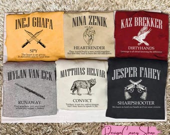 Custom Six Of Crows Group Sweatshirt, No Mourners No Funerals Merch, Ketterdam Crow Club Tee, Kaz Brekker Hoodie, Inej Shirt, Book Club Gift