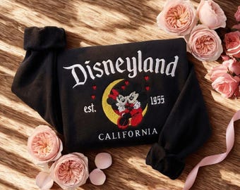 Sudadera bordada de pareja de Mickey y Minnie, camiseta de pareja de Disneyland, sudadera con capucha de Disney para San Valentín, camiseta de Disney a juego, regalo de San Valentín