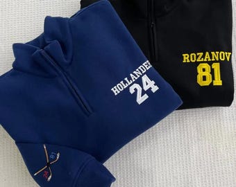 Pull haut de gamme brodé Team Hollanov, sweat-shirt de hockey Hollander Rozanov, t-shirt LGBT unisexe romance de hockey, cadeau pour fan de hockey