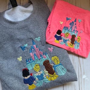 Embroidered Disney Princess Sweatshirt, Magic Castle Princess Shirt, Disney Princess, Disneyworld Princess Girls Gift, Disneyland Trip Tee