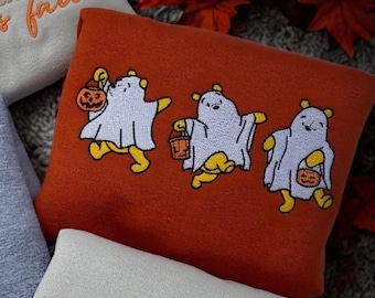 Embroidered Retro Pooh Ghost Halloween Crewneck, Winnie The Pooh Halloween Shirt, Pooh Bear Sweatshirt, Cute Fall Shirt, Spooky Season Shirt