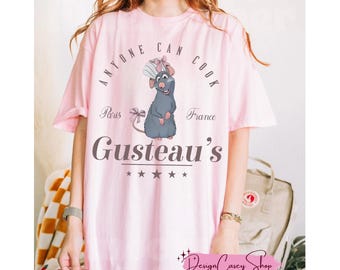 Ratatouille Pink Coquette Vintage T-Shirt, Ratatouille Shirt, Anyone Can Cook Tee, Remy T-Shirt, Gusteau's Shirt, Remy Mouse Chef Shirt