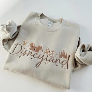 Disneyland Embroidered Crewneck Sweatshirt, Disneyland Coquette Hoodie, Disney Embroidered Shirt, Magic Kingdom, Disney Trip Shirt image 3