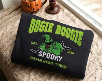 Oogie Boogie Halloween Town Embroidered Shirt, Nightmare Before Christmas Sweatshirt, Oogie Boogie Bash Hoodie, Disney Hallowen Spooky Tee