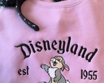 Embroidered Disney Thumper Bunny Shirt, Disney Bambi Sweatshirt, Bambi Thumper Rabbit Hoodie, Magic Kingdom, Disneyland Family Trip Tee