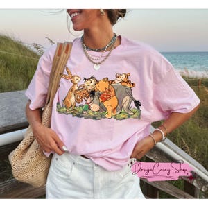 プーさんTシャツ、家族旅行シャツ、ディズニーお揃いTシャツ、くまのプーさんと仲間たちシャツ