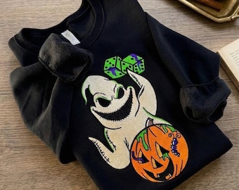 Embroidered Oogie Boogie Halloween Shirt, Nightmare Before Christmas Sweatshirt, Oogie Boogie Pumpkin Hoodie, Spooky Disney Halloween Tee