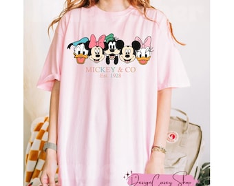 Retro Mickey & Co 1928 T-shirt, Mickey och vänner T-shirt, Disneyland T-shirt, Disney World T-shirt, Familjematchning T-shirt