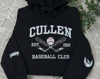 Embroidered Cullen Baseball Club Sweatshirt, Twilight Shirt, Vampire Fang Hoodie, Bookish Crewneck, Edward Cullen Tee, Forks Washington