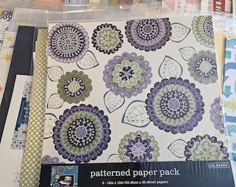 Mystery 12x12 Scrapbook Paper Packs | Random Patterns & Colors | Cardmaking, Junk Journal, Collage Supplies