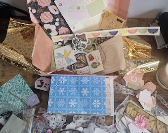 Mystery Junk Journal Ephemera Pack | Scrapbook Collage Supplies | Vintage Paper Grab Bag 25+ Pieces