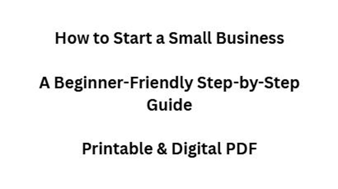 How to Start a Small Business Printable PDF - Etsy