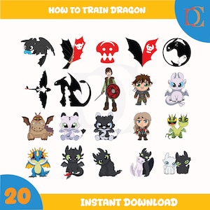 Paquete SVG de Desdentado, Dragón Desdentado SVG, Dragón Furia Nocturna, Clipart de Desdentado, Hipo, Entrena a tu Dragón, Silueta de Dragón, PNG de 300 dpi