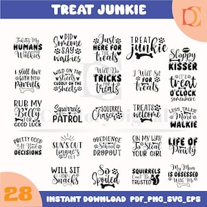 Pack SVG de chiens amusants - 100 citations pour amoureux des chiens, fichiers numériques pour Cricut, phrases amusantes pour chiens au format PNG pour projets créatifs et DIY