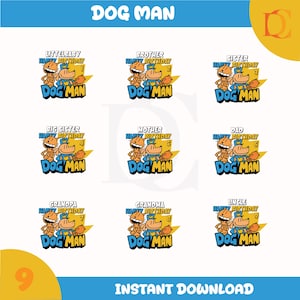 Dog Man SVG + PNG BUNDLE, Dogman Png, Dogman Svg, Birthday Dogboy svg bundle,Dog Boy Cricut svg, Dogboy Printable Shirt Digital Download