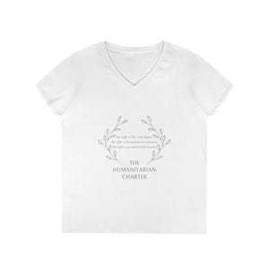 Camiseta de cuello en V para mujer con la Carta Humanitaria, camiseta de trabajadora humanitaria para mujer, camiseta de cuello en V femenina, top humanitario para mujer, corte relajado