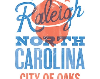 RALEIGH CITY of OAKS Print - 8x10