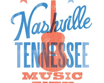 NASHVILLE MUSIC CITY Impresión - 8x10