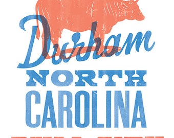 Impresión de DURHAM BULL CITY - 8x10