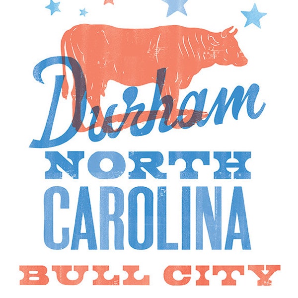 DURHAM BULL CITY Print - 8x10