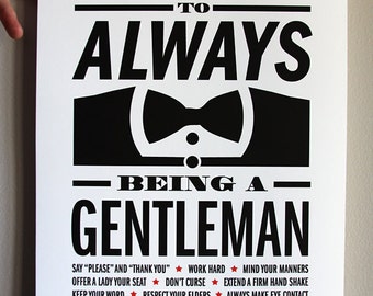 Gentleman Rules Print - 11x17