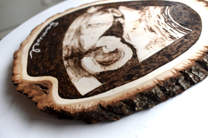 Custom Handmade Woodburned Ultrasound Pyrography Woodburning Ultrasound ...