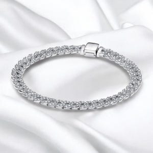 SG75332 Bracciale catena oro bianco con diamanti naturali 1.51 carati - Scermino Gioielli
