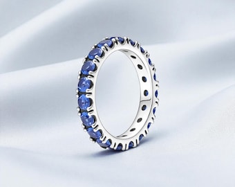 Sparkling Row Eternity Ring, Elegant Jewellery for Women, Timeless Gift for Her