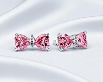 Pendientes de lazo, brillantes accesorios de joyería para mujer, regalo perfecto para ella