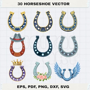 Horseshoe SVG Bundle, Horseshoe Clipart, Horseshoe Cowboy, Horseshoe PNG, Lucky Horseshoe SVG, Horseshoe Cricut & Horseshoe Silhouette