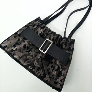 BELT BUCKLE BAG, Leather Drawstring Bag for Women, Leather Crossbody Bag, Leather Shoulder Bag for Concert, Festival, Travel & Daily Style