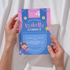 Bewerkbare mevrouw Rachel uitnodiging Miss Rachel verjaardagsuitnodiging digitale uitnodiging aanpassen mevrouw Rachel uitnodigen jongens meisjes verjaardagsuitnodiging flyer