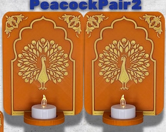 Jharokha Diwali Decor: Indian Wall Art with LED Tea Light Holder